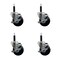 Service Caster 3.5'' SS Hard Rubber Swivel 3/4'' Expanding Stem Caster Set with Brake, 4PK SCC-SSEX20S3514-HRS-TLB-34-4 - alternate 1